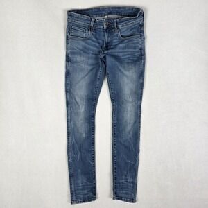 G Star Raw Deconstructed Super Slim Jeans Mens 30x30 Blue Fade Whisker Grunge
